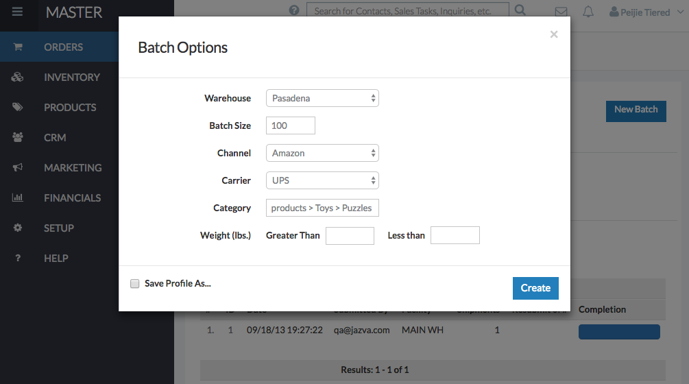 Batch Options