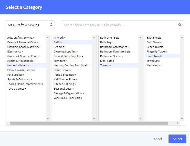 bigcommerce amazon categories