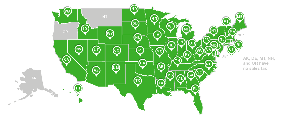 1 States with sales tax